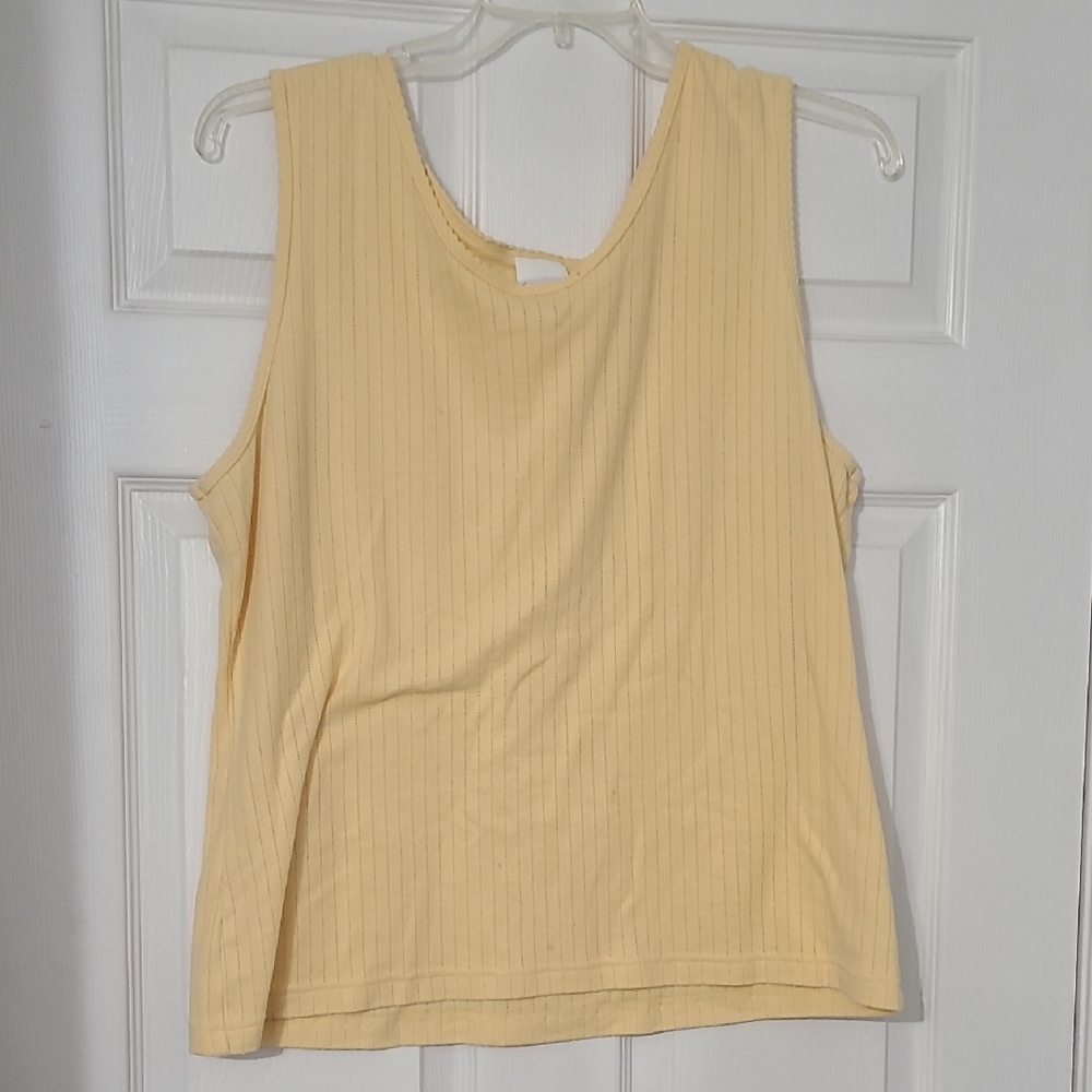 Bobbie Brooks Soft Ribbed Sleeveless Tank in Pale Yellow